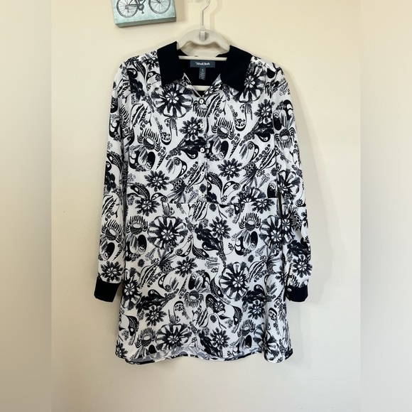 ModCloth Pretty In Ink Black and White Shirtdress New with Flaw Size Sma… - Picture 1 of 9